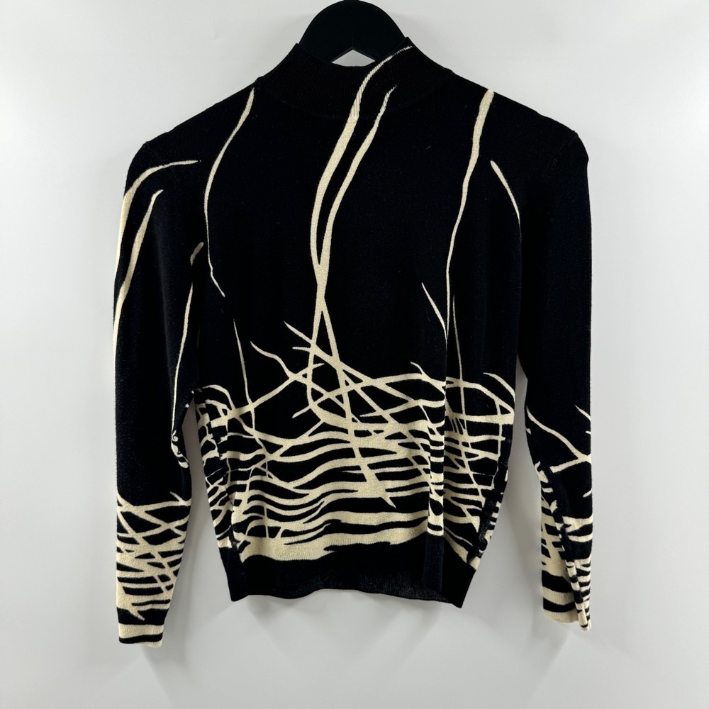 Juliana Y2K Vintage Black Abstract Knit Sweater Size Small - Picture 1 of 5